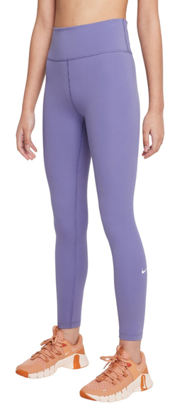 Брюки для девочки Nike Girls One Dri-FIT High-Waisted - dusty amethyst/white - Purple
