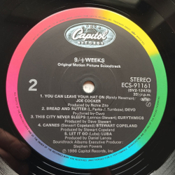 Винтажная виниловая пластинка LP 9 1/2 Weeks Девять С Половиной Недель Motion Picture Soundtrack (Japan 1986) (No Obi)