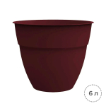 Горшок цветочный EDA 6,5 л, диаметр 25,6 см, бордовый