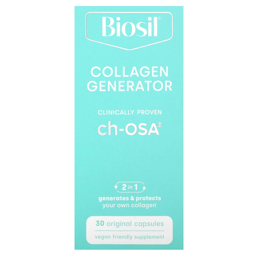 Biosil, Collagen Generator, средство для стимулирования производства коллагена, 30 оригинальных капсул