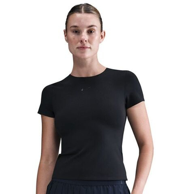 Женская теннисная футболка Nike Form Short Sleeve - black/smoke grey/dark smoke grey