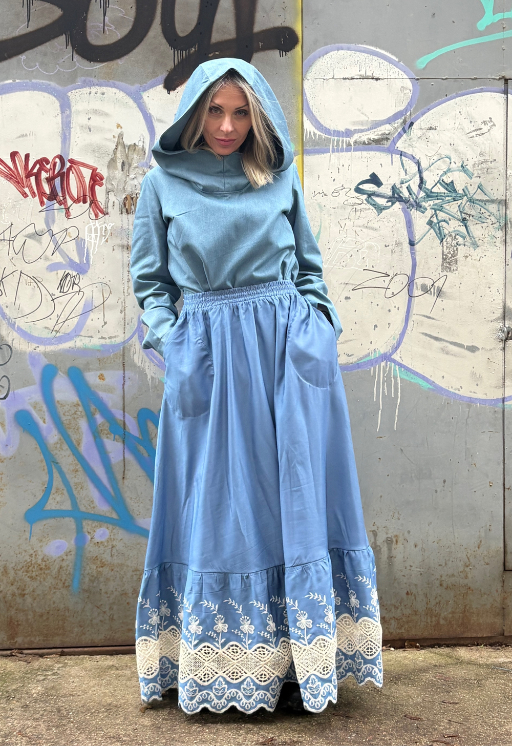 Платье Assassin /джинс голубой