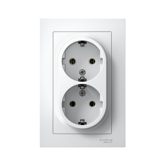 Розетка двойная AtlasDesign с заземл. 16А в сборе лотос SE ATN001324