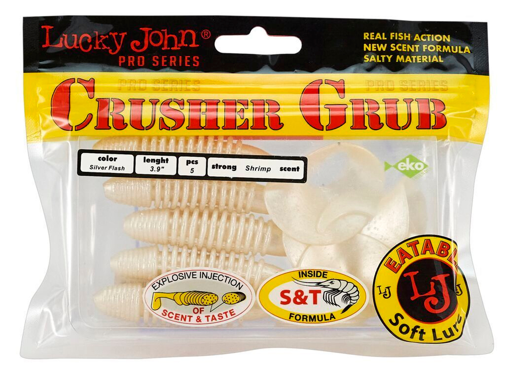 Твистеры съедобные LJ Pro Series Crusher Grub 3.9 in (99 мм), цвет 026, 5 шт