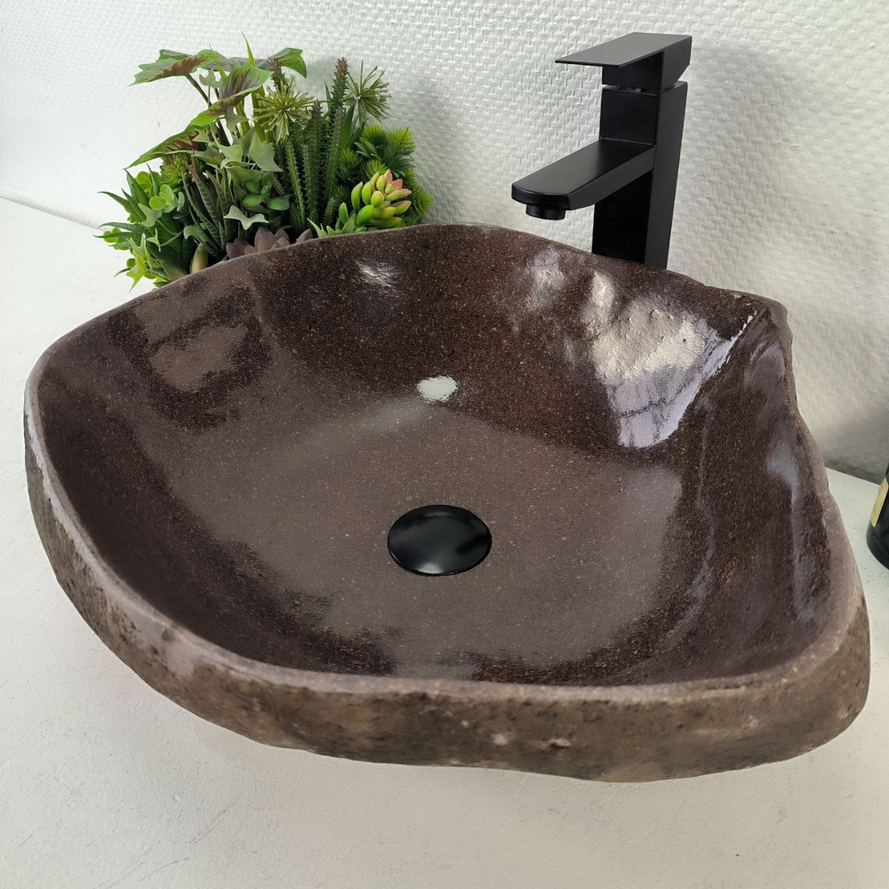 Раковина из речного камня RS-65080 47*42*15 0861