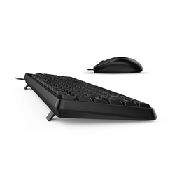 Комплект (клавиатура + мышь) Клавиатура + мышь Genius КМ-170 (Черный, USB,104 кл+ кнопка SmartGenius, мембранная, защита от проливаний,1000 DPI) [31330006403]