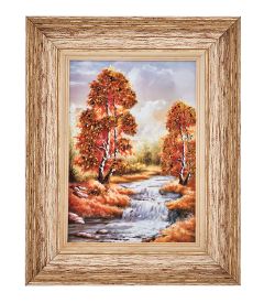 AMB-01/42 Картина «Голос воды» (с янтарной крошкой) пласт.рамка 33х42см