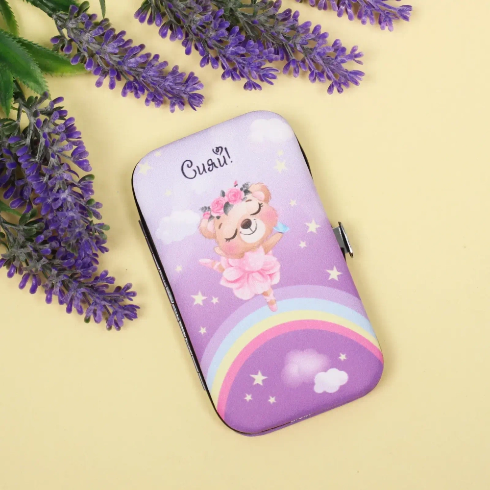 Набор для маникюра в футляре 6 предметов «СИЯЙ!»,11*6,5см