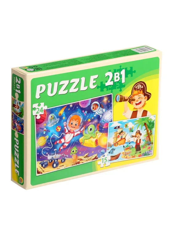 Пазлы 2 в 1 для детей 2 3 4 лет Пираты и космос