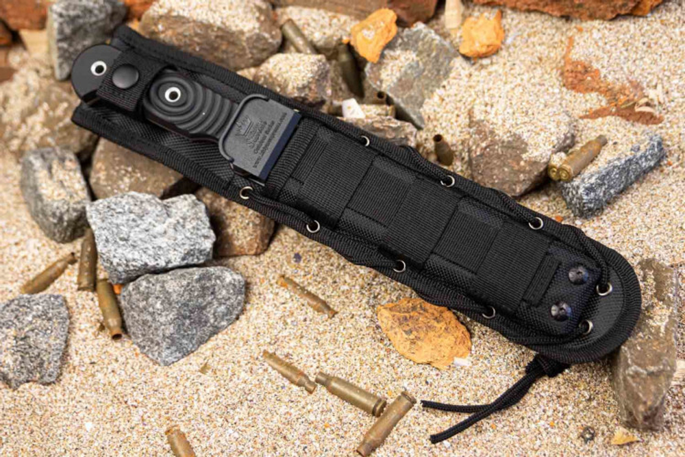 Нож Kizlyar Supreme MAXIMUS D2 TW G10-BH Black (TacWash, G10 Black Handle, Black MOLLE Sheath)