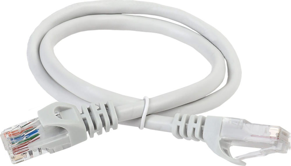 Кабель патч-корд IEK, RJ-45, UTP кат.6, 3 м, серый