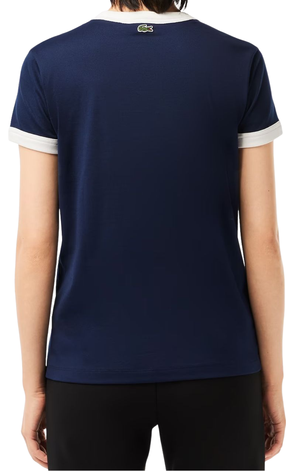 Женская теннисная футболка Lacoste Slim Fit Cotton Tennis T-Shirt - navy blue/white