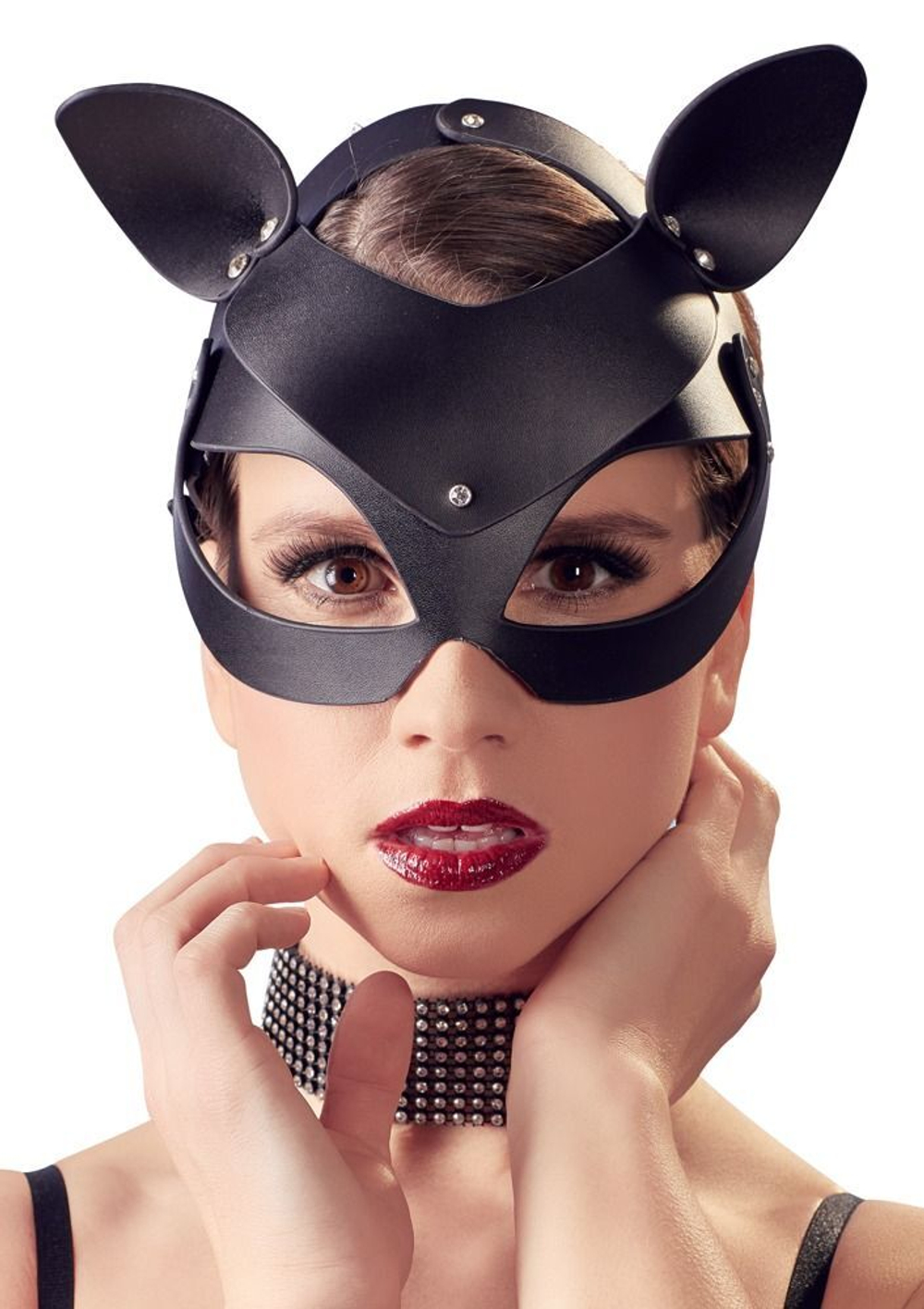 Маска на глаза с ушками Cat Mask Rhinestones