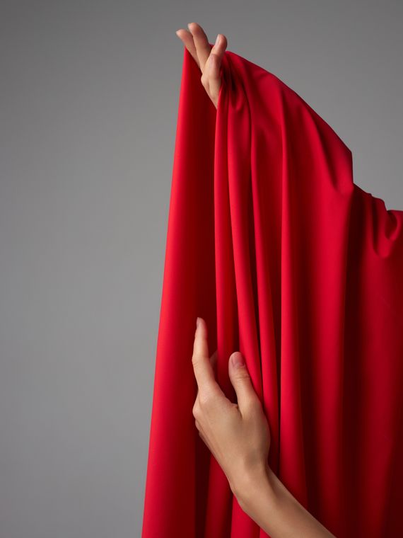 Микрофибра бельевая, эффект хлопка, Турция, красный (мерный лоскут)