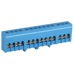 Шина ЭРА NO-224-101 N ноль в изолированном корпусе на DIN-рейку ШНИ-6х9-14-Д синий | Шины N, PE, PEN