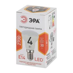 Лампочка светодиодная ЭРА STD LED R39-4W-827-E14 Е14 / Е14 4Вт рефлектор теплый белый свeт
