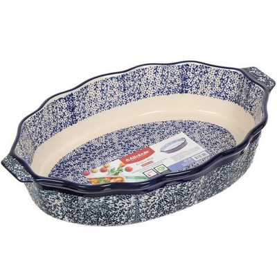 Форма для выпечки керам, 21х34 см, овал, син, Attribute, Eclipse blue, ABK105-SRT-B