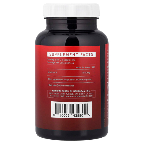 Neurogan Health, Pro+, уролитин A, 120 капсул (500 мг в 1 капсуле)