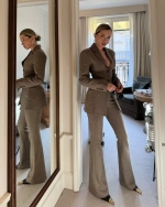 Жакет приталенный в клетку, Кофейный