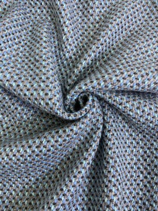 Твид шанель, голубой/серый, шерсть BST3608