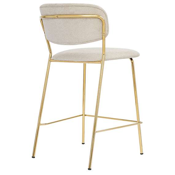 Полубарный стул Eirill, серый шенилл с золотыми ножками