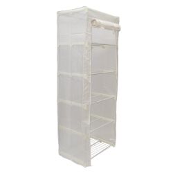 UGH-R30 H190 WHITE-WHITE Парник-стеллаж для рассады. 5 полок. 70x50x190см. Металлическая труба в ПВХ. цвет белый. Тент из армированного полиэтилена 135г-м2. цвет сетки белый. TM ФитоЛето