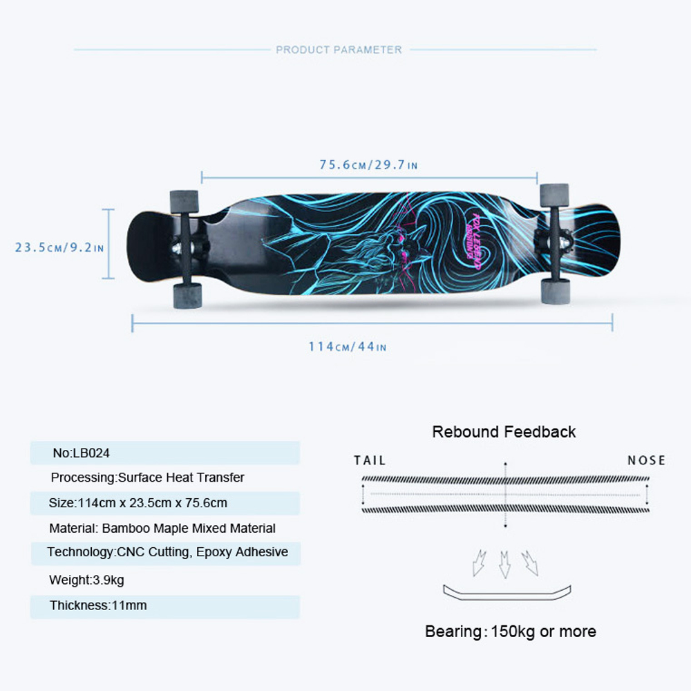 Комплект лонгборд Koston LB024-А Fox Legend 45/114см
