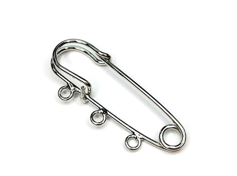 бб30-3р Основа для броши булавка с 3 петлями 30мм, родий