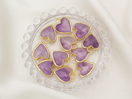 Подвеска "Сердце" 23,5мм, из аметиста