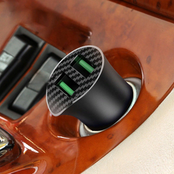Разделитель автомобильный Hoco Z39 Farsighted dual port QC3.0 car charger (2USB: 3.6V-6.5V &amp; 3A 18W) Черный