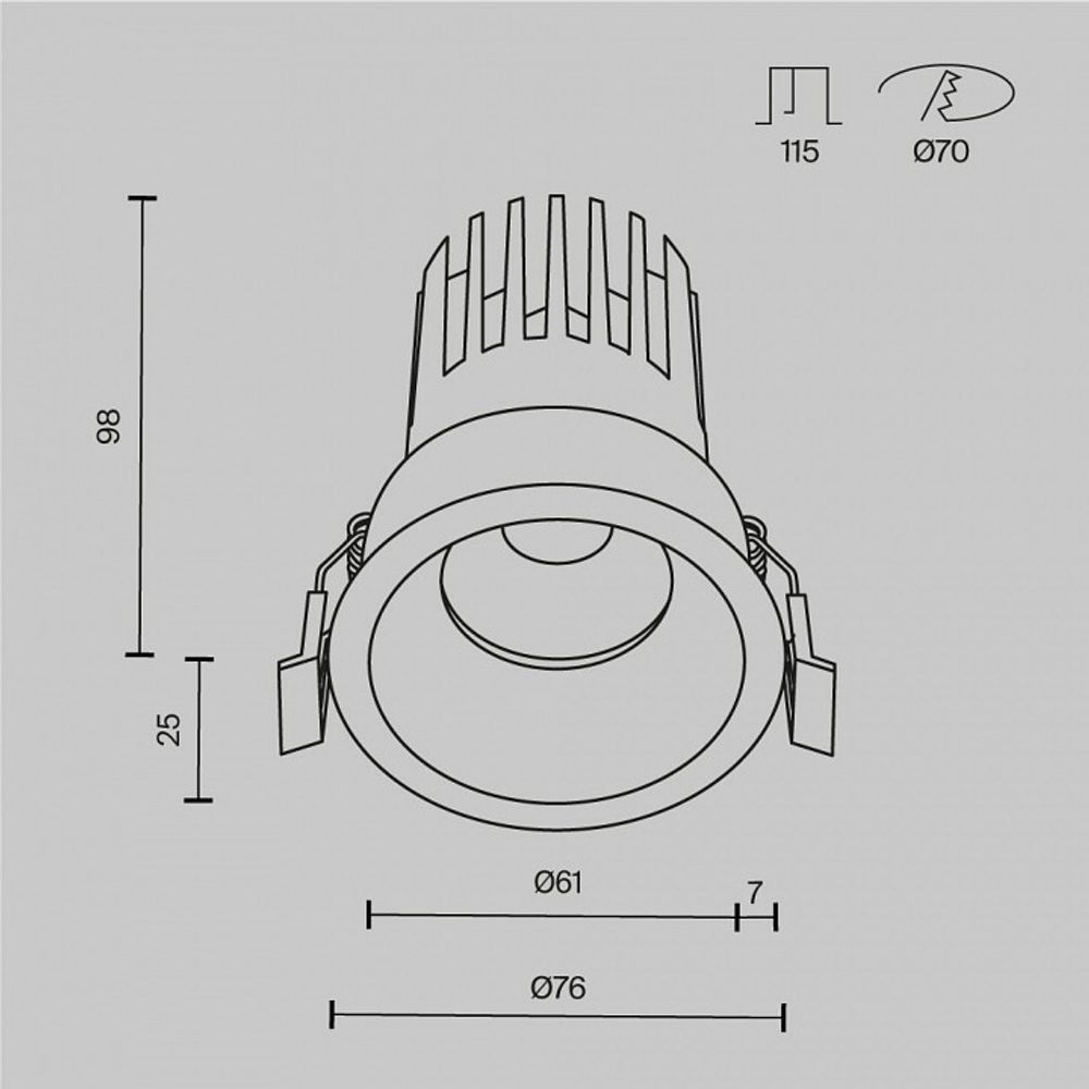 Встраиваемый светильник Maytoni Dip DL117-15W-2.7K-W