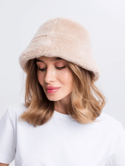 Панама на зиму из шерсти, бежевая, SilverFox