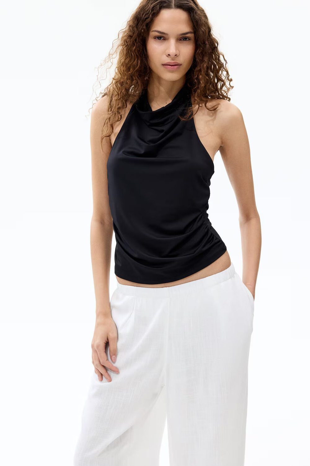 Широкие брюки с добавлением льна - H&M