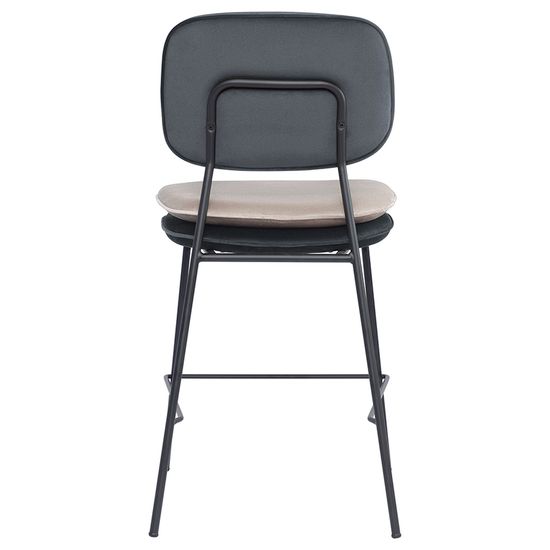 Стул полубарный pea, велюр, темно-серый/бежевый