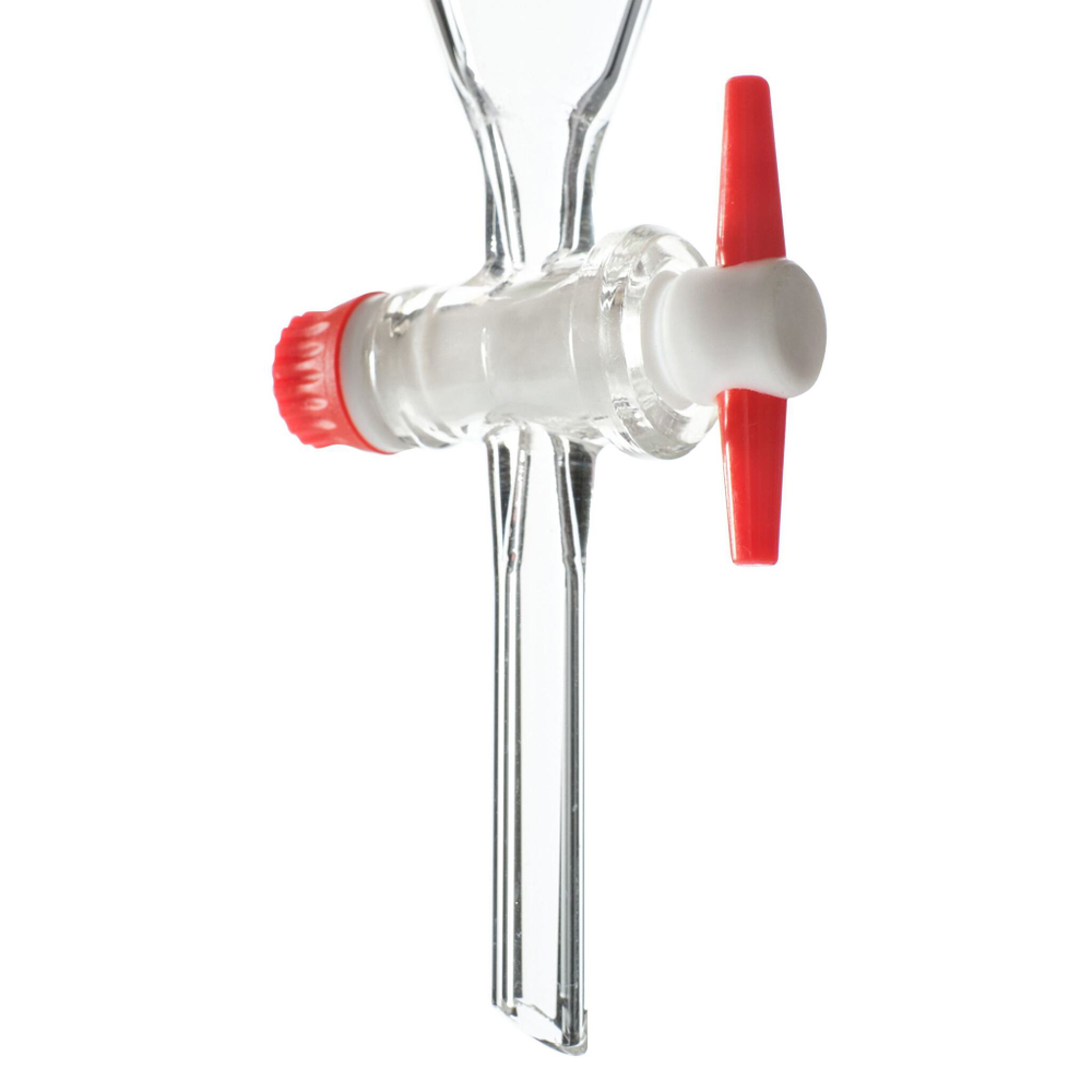 Воронка делительная грушевидная, 1000 мл, шлиф 29/32, с PTFE краном и пробкой