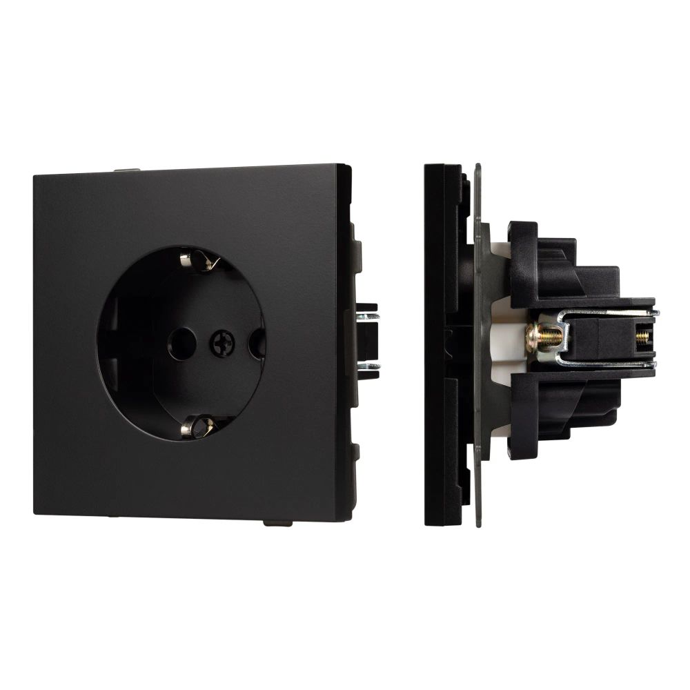 Механизм электрической розетки SCT-TENDO-MEU1-PL-BK (230V, 16A) (Arlight, Черный) 054079