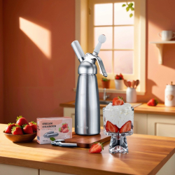 Баллончики для сливок (N2O) вкус клубника MasterWhip 50шт.