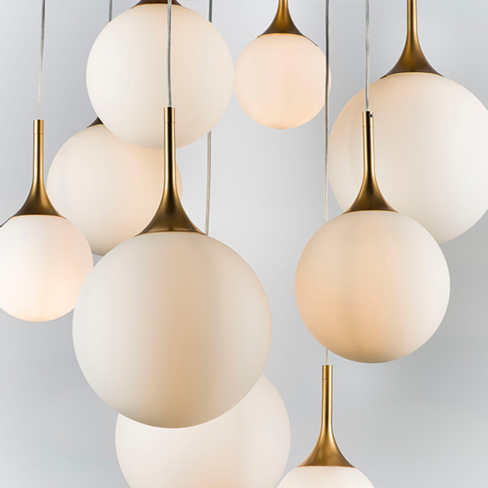 813092 Люстра GLOBO 9х40W E14 золото/белый