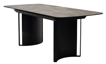 Стол М-City DISAUR Расмус (Rasmus) 160 Kl-80 Серый Мрамор, Итальянская керамика, Черный