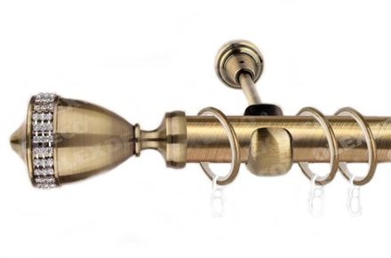 Карниз кованый для штор Виенна d25 однорядный, цвет антик