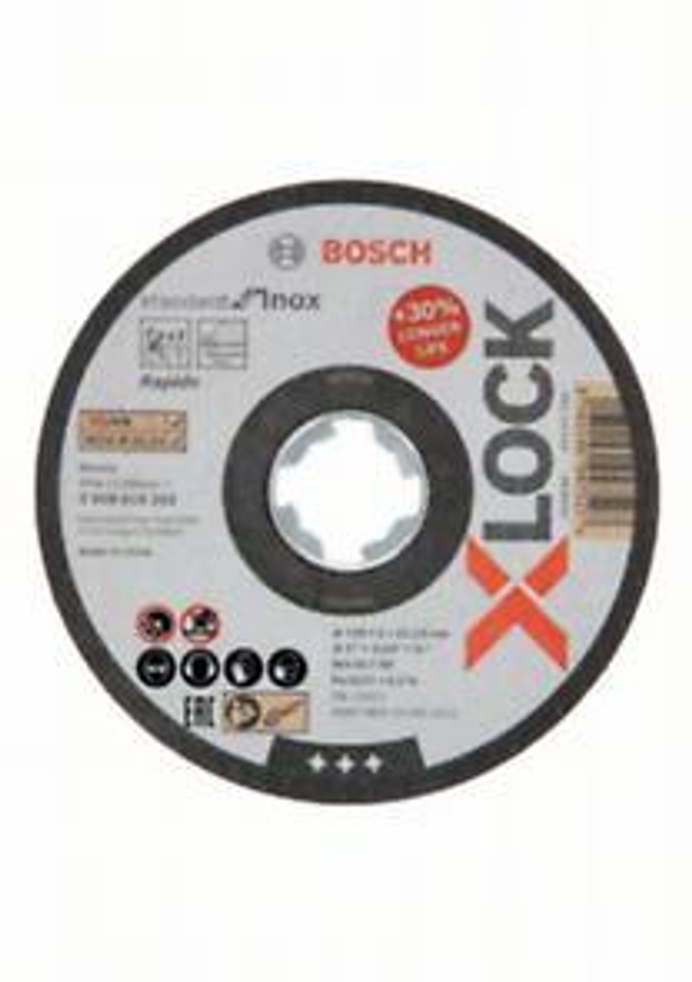 Диск отрезной по нержавеющей стали BOSCH 125х1,0 X-LOCK 2608619262