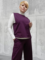 24523 Жилет женский футер 2-х нитка виолет (48)