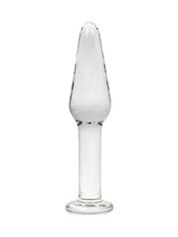 Прозрачный удлиненный анальный плаг из стекла - 12 см.