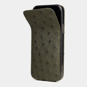 Чехол кожаный для iPhone 12/12Pro зеленого цвета