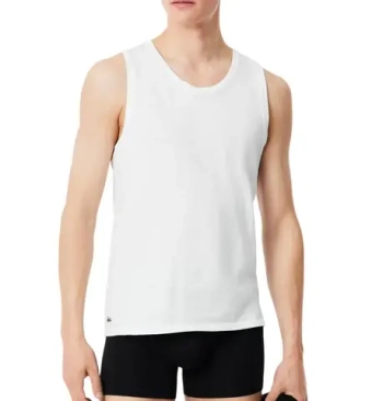 Мужская теннисная футболка Lacoste Cotton Undershirts 3-Pack - white