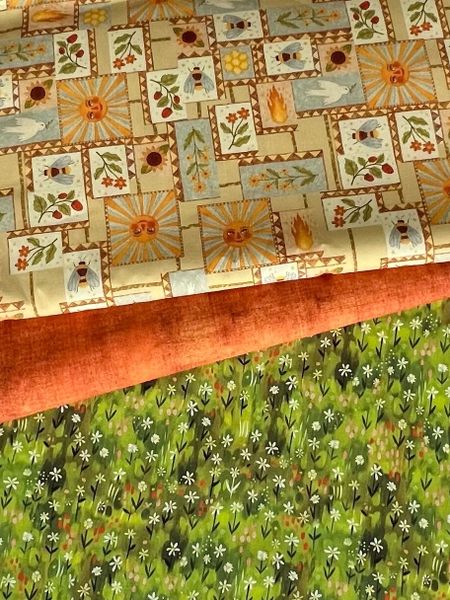 В ПУТИ, ЦВЕТОЧКИ-ЗВЕЗДОЧКИ НА ЗЕЛЕНОМ - 100% хлопок 7