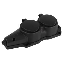 Колодка ЭРА KX-2e-B-IP44 каучуковая с заземлением 2 розетки 16A IP44 черная | Электротовары