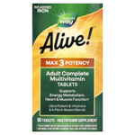 Nature's Way, Alive! Max3 Daily, мультивитаминный комплекс, без добавления железа, 90 таблеток