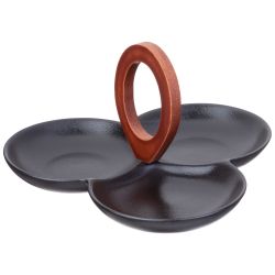 МЕНАЖНИЦА 3 СЕКЦИИ LEFARD "NATIVE" 24*24*14 СМ С ДЕРЕВ. РУЧКОЙ (КОР=18ШТ.)