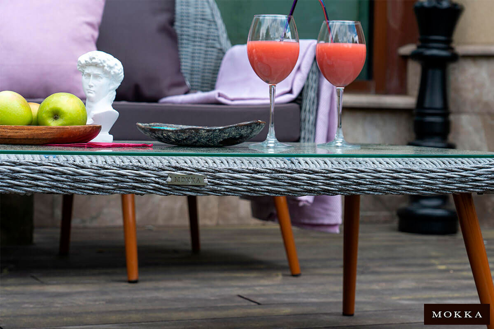 Комплект плетеной мебели MOKKA RIMINI (стол кофейный, 2 кресла, диван 3 х-местный)